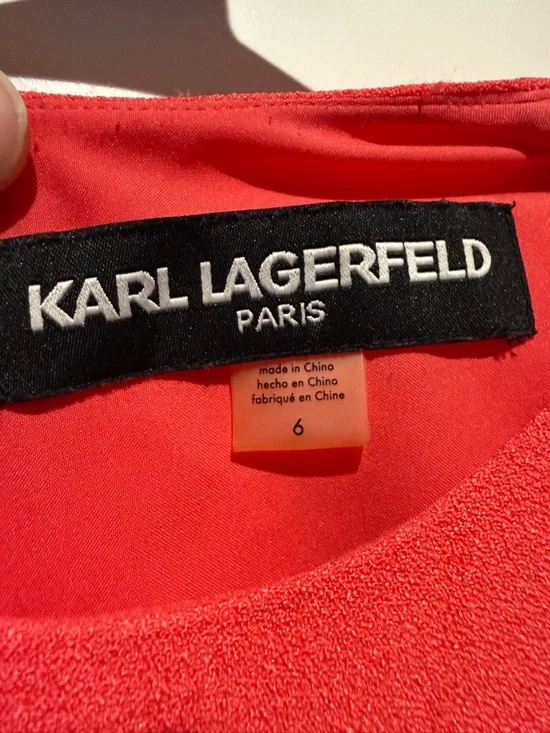 Raglan Sleeveless Salmon Pink Dress by Karl Lagerfeld - Picture 2 of 4